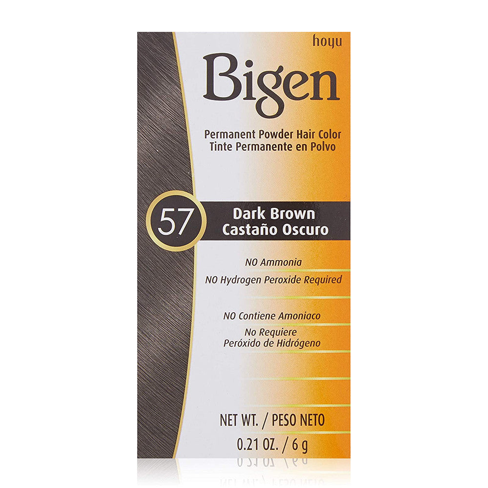Bigen Permanent Powder Hair Color, 57 Dark Brown, Kit